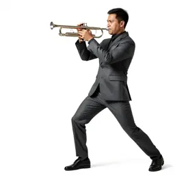 Jazz trumpeter mid-performance