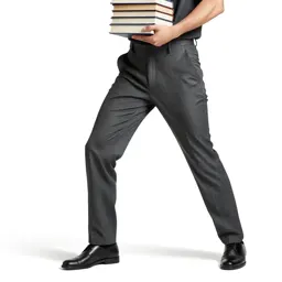 Librarian with a stack of books