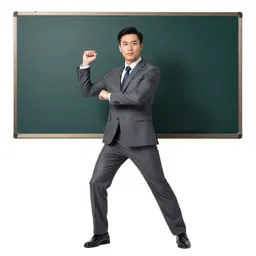 Teacher at a chalkboard