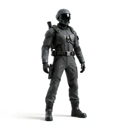Mech pilot in a flight harness