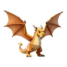 Dragon with folded wings