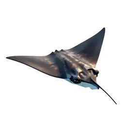 Manta ray gliding