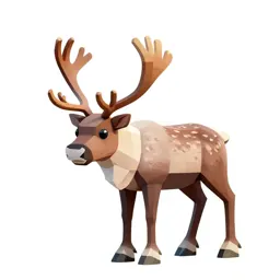 Reindeer with full antlers