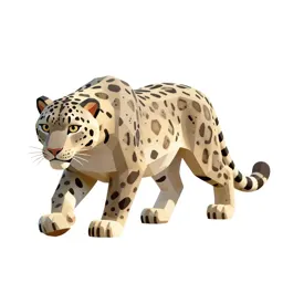 Snow leopard mid-prowl