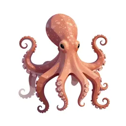 Octopus with curled arms