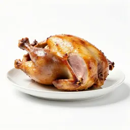 Roast chicken on a board