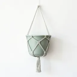 Hanging macrame planter
