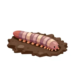 Earthworm in soil