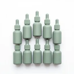 Set of glass dropper serums