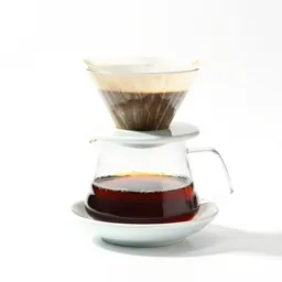 Pour-over coffee mid-bloom
