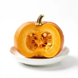 Crown pumpkin cut open