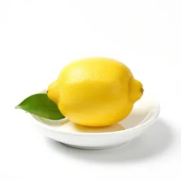 Lemon with a leaf