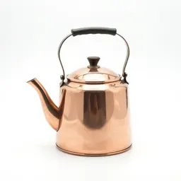 Copper kettle with patina