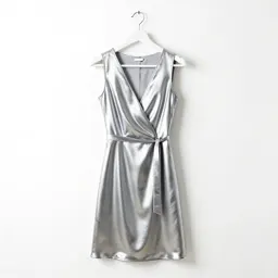 Wrap dress on a hanger