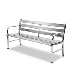 Garden bench with slats