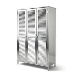 Wardrobe with louvred doors