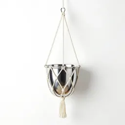Hanging macrame planter