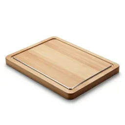 Wooden cutting board with a juice groove