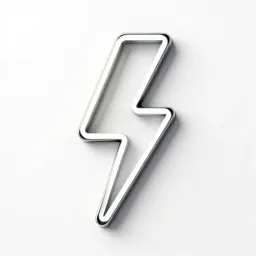 Neon sign shaped like a lightning bolt