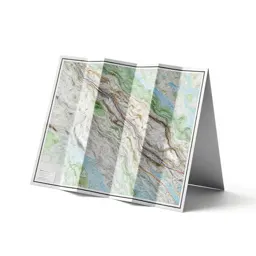Topographic map folded