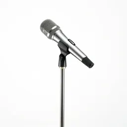 Boom microphone on a stand