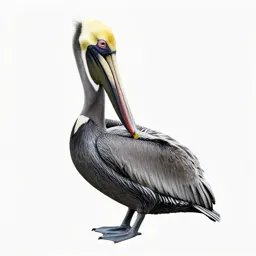 Pelican with its pouch full