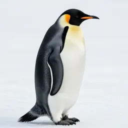 Emperor penguin with a chick
