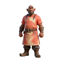 Dwarven blacksmith in a leather apron