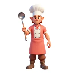 Halfling cook with a ladle