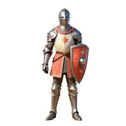 Knight errant with a battered shield