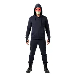 Masked assassin in dark cloth