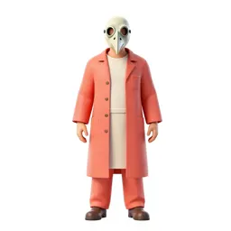 Plague doctor with a beaked mask