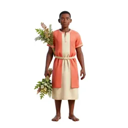 Village healer with herb bundles