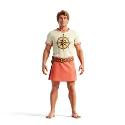 Pacific navigator with a star compass