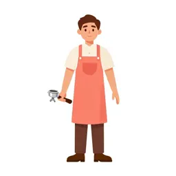 Barista with a portafilter