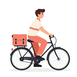 Bicycle courier with a messenger bag