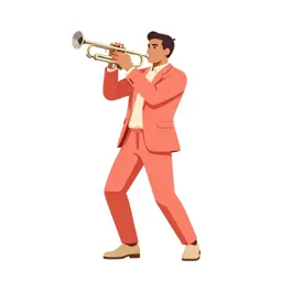 Jazz trumpeter mid-performance