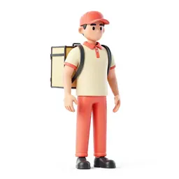 Postal courier with a satchel
