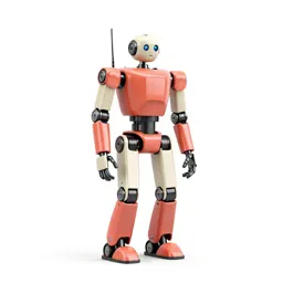 Robotics student with a prototype