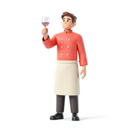 Sommelier examining a glass