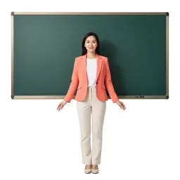 Teacher at a chalkboard