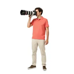 Wildlife photographer with a long lens