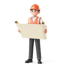 Architect carrying rolled plans