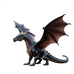 Dragon with folded wings
