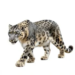 Snow leopard mid-prowl