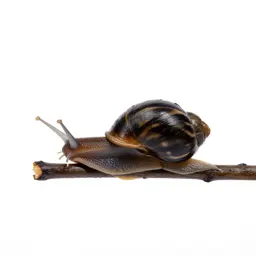 Snail on a wet stem