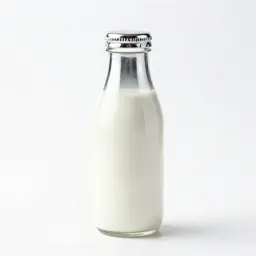 Milk bottle with a foil cap