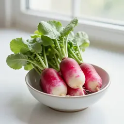 Bunch of radishes with tops