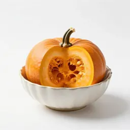 Crown pumpkin cut open