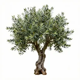 Olive tree with a gnarled trunk